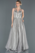 Long Grey Engagement Dress ABU1183