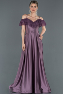 Long Lavender Satin Engagement Dress ABU1185