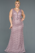 Long Lavender Laced Oversized Evening Dress ABU1215