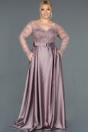 Long Lavender Satin Plus Size Evening Dress ABU1216