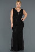 Long Black Oversized Mermaid Evening Dress ABU872