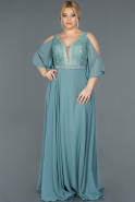 Turquoise Long Plus Size Evening Dress ABU1147