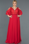 Red Long Plus Size Evening Dress ABU1147