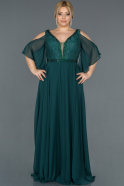 Dark Green Long Plus Size Evening Dress ABU1147