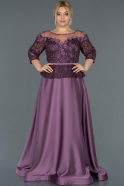 Long Lavender Laced Oversized Evening Dress ABU1221