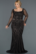 Black Long Plus Size Evening Dress ABU1225