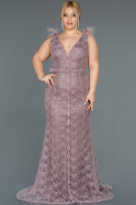 Long Lavender Laced Oversized Evening Dress ABU1217
