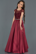 Long Burgundy Girl Dress ABU1244