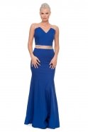 Long Sax Blue Evening Dress E3174