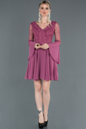 Rose Colored Short Invitation Dress ABK643