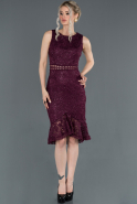 Short Purple Laced Invitation Dress ABK758