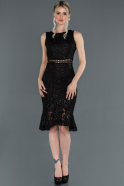 Short Black Laced Invitation Dress ABK758