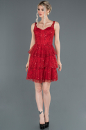 Short Red Invitation Dress ABK761