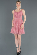 Short Powder Color Invitation Dress ABK761