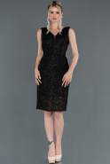 Black Long Laced Invitation Dress ABK633