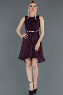 Short Dark Purple Invitation Dress ABK764