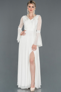 Long White Prom Gown ABU1252