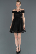 Short Black Prom Gown ABK776
