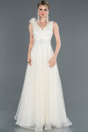 White Long Engagement Dress ABU1253