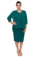 Short Emerald Green Oversized Evening Dress BC8604