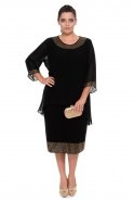 Short Black Oversized Evening Dress BC9295