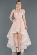 Front Short Back Long Powder Color Prom Gown ABO059