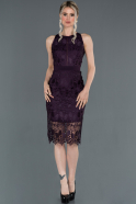 Short Dark Purple Invitation Dress ABK768