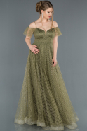 Long Olive Drab Engagement Dress ABU1254