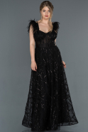 Long Black Engagement Dress ABU1269