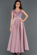 Long Lavender Satin Girl Dress ABU1231
