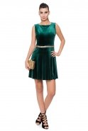 Short Emerald Green Velvet Evening Dress T2706