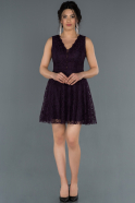 Short Dark Purple Invitation Dress ABK781