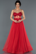Long Red Engagement Dress ABU1256