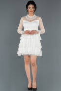 White Short Prom Gown ABK626