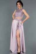 Lavender Long Satin Prom Gown ABU1286