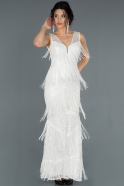 Long White Evening Dress ABU1287