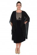 Short Black Oversized Evening Dress AL6108