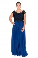 Long Sax Blue Oversized Evening Dress ST5090