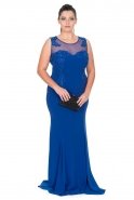 Long Sax Blue Oversized Evening Dress ST9095