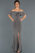 Long Black-Silver Prom Gown ABU1298