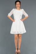Short White Evening Dress ABK805