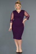 Short Purple Plus Size Evening Dress ABK808