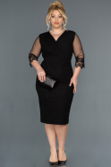 Midi Black Plus Size Evening Dress ABK1653
