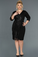 Short Black Plus Size Evening Dress ABK810