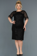 Short Black Oversized Evening Dress ABK811