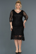 Short Black Plus Size Evening Dress ABK813