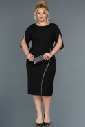 Short Black Plus Size Evening Dress ABK814