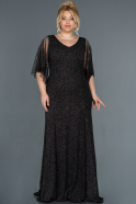 Long Black-Silver Oversized Evening Dress ABU1319