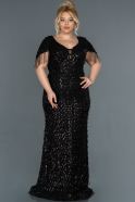 Long Black Plus Size Evening Dress ABU1224