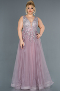 Long Lavender Plus Size Evening Dress ABU1308